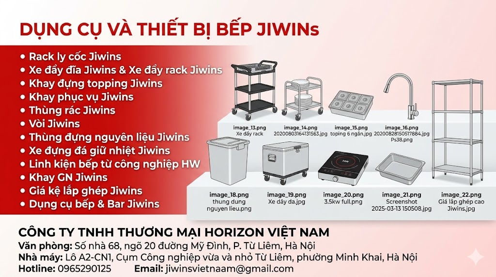 Đồ dùng bếp nhà hàng khách sạn Jiwins